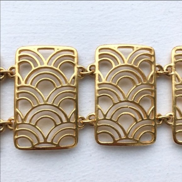Foxy Originals Art Deco gold tone Arabia bracelet rectangle - Picture 5 of 9